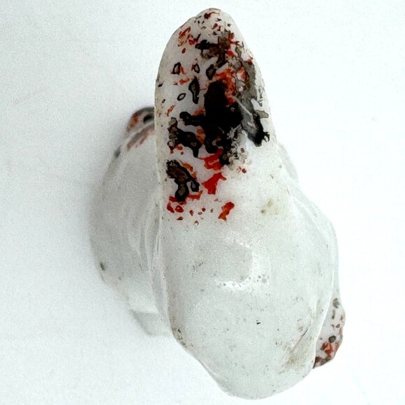 Vintage 1.5" Porcelain Bunny Rabbit Figurine Made In Japan White Brown Speckled - Picture 8 of 9